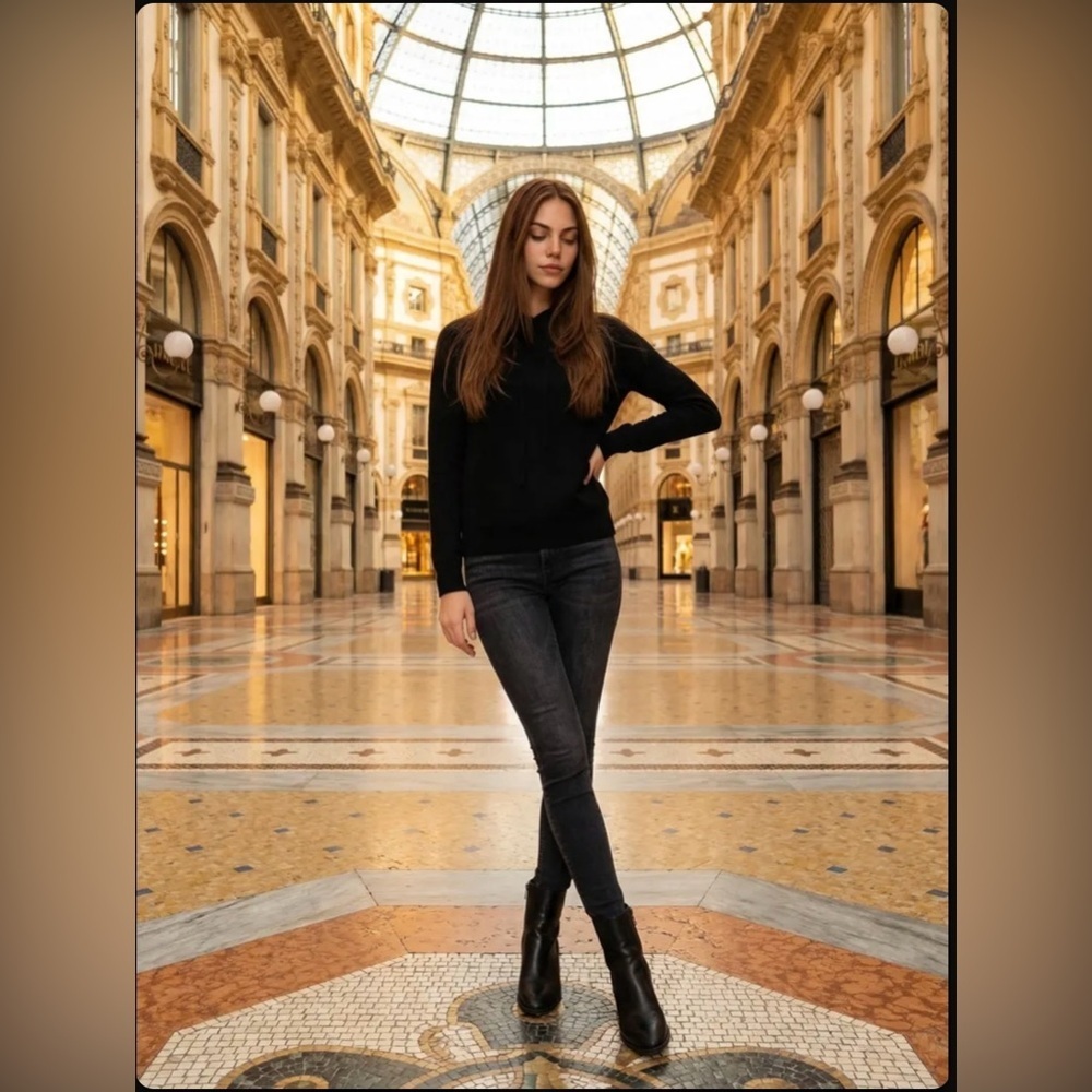 Tsesay Cashmere turtleneck with Pocket and drawstring waist Brown xs